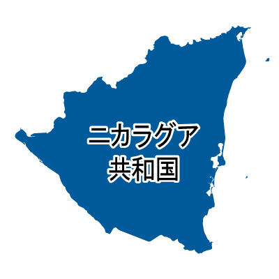 ニカラグア共和国無料フリーイラスト｜漢字(青)